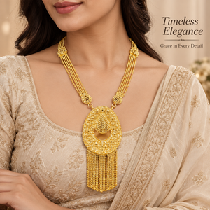 Luxury Crescent Filigree Tassel Necklace with Multi Chain Design Matching <b>Earrings</b> <b>Bracelet</b> Ring Jewelry <b>Set</b> for Women Wedding - Product Image 5