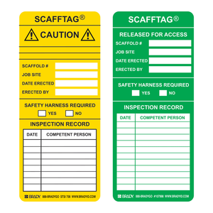Inserts flexibles Brady SCAFFTAG pour la gestion de l'accès aux échafaudages et la gestion des chantiers - Product Image 3
