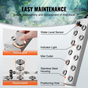 Generador de Niebla Ultrasónico de 12 Cabezales, 9000mL/H, Nebulizador Ultrasónico de 300W, Fuente de Alimentación Impermeable IP67 para Maquinaria de Cañón de Niebla para Boyas - Product Image 5