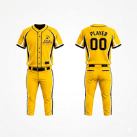 Uniforme de Béisbol para Hombre, Diseño Moderno, Corte Ajustado, Precio Razonable, Color Sólido, Nombre del Equipo Personalizado