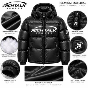 New Style <b>Men</b> Puffer Jacket Front Stand Collar Winter Soft Warm Fabric Comfortable Durable Material Breathable Eco-Friendly - Product Image 6