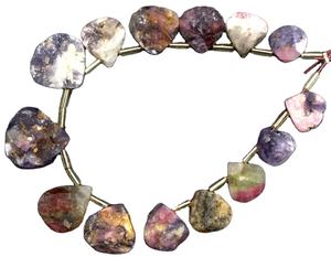 พลอยทัวร์มาลีนธรรมชาติ14ชิ้น,อัญมณีรูปหัวใจผิวขรุขระงานแฮนด์เมด - Product Image 1