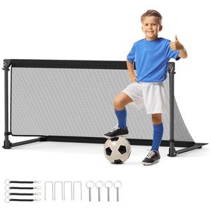 47\" <b>Portable</b> Black Folding Soccer <b>Goal</b> (Size M) Heavy Duty Metal Frame with Tear Resistant PE Net Training Equipment - Product Image 2