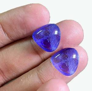 Tanzanite naturelle de qualité supérieure, cabochon trilobé, taille calibrée de 3x3 mm à 10x10 mm, pierre précieuse non montée. - Product Image 2