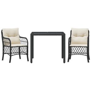 Ensemble bistrot noir et blanc crème pour usage extérieur - Product Image 2