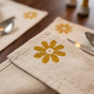 Handmade Cotton Table Mats Set Floral <b>Block</b> Print Durable Washable Reusable Dining Kitchen Decor |Wholesale India Export Quality - Product Image 3