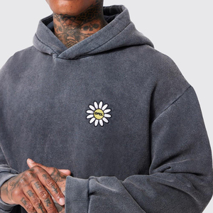 Sweat à capuche surdimensionné brodé pour homme en promotion – Logo personnalisé, style streetwear, 100 % coton, séchage rapide, élégant - Product Image 4