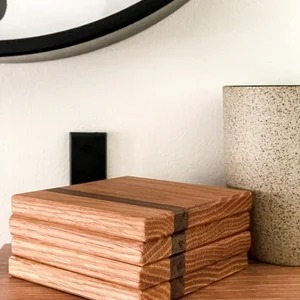 Posavasos Cuadrados de Madera Decorativos, Modernos, Reutilizables, Duraderos y Ecológicos, Diseño Moderno, Posavasos de Madera Pura Hechos a Mano - Product Image 2