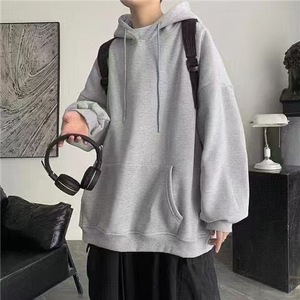 Pull d'hiver tendance pour homme, couleur unie, 100% polyester, sweat à capuche avec doublure, style manteau pour garçons - Product Image 5