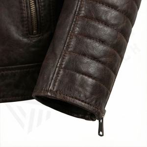 แจ็คเก็ตหนังแท้สำหรับขี่มอเตอร์ไซค์คุณภาพดีที่สุดสำหรับผู้ชาย รุ่นใหม่ล่าสุดสำหรับฤดูหนาว พร้อมแผ่นป้องกันที่ถอดออกได้ สามารถสั่งทำได้ - Product Image 6