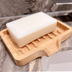 Custom Logo Natural <b>Bamboo</b> Wooden <b>Soap</b> <b>Dish</b> Holder Self Draining Bar <b>Soap</b> Tray Plate For Hotel Bathroom Accessories Wholesale - Product Image 2