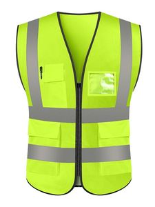 Unisex Hi Visibility Reflective Safety Vest Polyester <b>Workwear</b> - Product Image 3