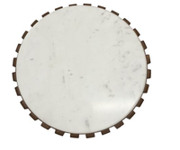 Table basse ronde en marbre, table d'appoint en bois massif, finition naturelle, table d'appoint pour salon