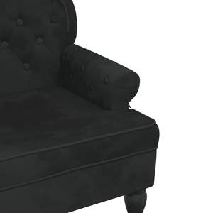 Banc en contreplaqué avec incrustations décoratives en bois massif et velours noir pour meubles de chambre - Product Image 6