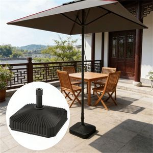 Base Cuadrada Negra para Sombrilla de Exterior - Base para Sombrillas de Terraza y Patio (Solo Bases) - Product Image 1