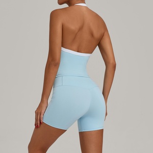 Female Gym Clothing <b>Set</b> Quick Dry Sports Crop Top With Comfortable Workout Shorts For Fitness Yoga And Running Wear - Product Image 3