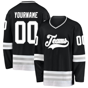 Maillots de hockey sur glace élite personnalisés avec logo d'équipe, élégants et de qualité supérieure, avec sublimation respirante et col en V - Product Image 1