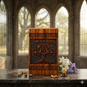 Wooden <b>Memorial</b> Urn Carved Tree of Life <b>Keepsake</b> Cremation Urn Custom Name Decorative Tribute Box - Product Image 3