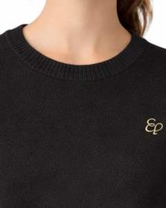 Suéter de Punto sin Mangas para Mujer, Color Negro, Cuello Redondo, Chaleco Ligero, Estilo Casual de Verano, Diseño Minimalista con Bordado - Product Image 6