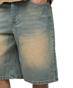 Pantalones cortos de mezclilla holgados de verano estilo vintage para hombre / Jorts de mezclilla holgados de moda para hombre - Product Image 5
