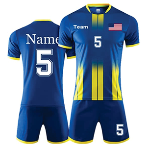 ชุดฟุตบอลแบบสั่งทำคุณภาพสูง OEM ดีไซน์แบบซับลิเมชั่นสำหรับทุกเพศ ชุดกีฬาขาสั้น แห้งเร็ว ระบายอากาศได้ดี ชุดฝึกซ้อมฟุตบอล - Product Image 3