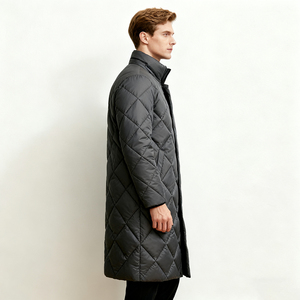 Neohope Vintage Long High Quality Black Polyester Men's Winter Coats 360g <b>Waterproof</b> Breathable Print Zipper <b>Warm</b> Hooded Plus - Product Image 6