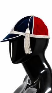 Gorra de Béisbol Patch House de Terciopelo 100% Algodón, 6 Paneles, Ajustada, Unisex, Formal, Azul Marino, Blanco, Rojo, Color en Contraste, Adorno Plateado con Borla - Product Image 3