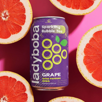 Lady Boba Bursting Popping Flavored Boba Sprankelende Thee met Zakjes 310ml Geblikte Perzik Druif Fruitdrank