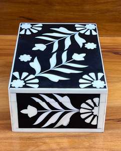 Caja de Joyería Rectangular de Resina con Patrón Geométrico, Diseño Minimalista Moderno, Ecológica, con Base de Tela No Tejida, 50x40x30cm, 1-3L - Product Image 2