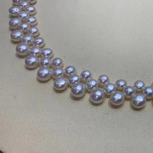 Collier en perles de culture d'eau douce blanches naturelles, texture Mantou, sensation de luxe - Product Image 5