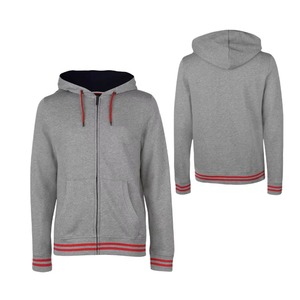 Sweat-shirt à capuche zippé pour homme, en molleton épais, avec logo personnalisé de haute qualité, bandes contrastées, vêtements de sport d'hiver - Product Image 1