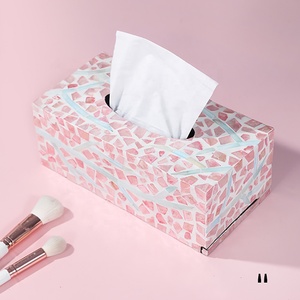 Boîte à mouchoirs en bois perlé du Vietnam, boîte de mouchoirs avec logo, incrustation fait à la main au Vietnam, 1 pièce - Product Image 3