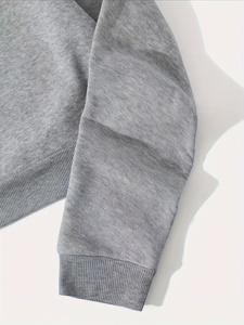 Sudadera Corta con Capucha para Mujer, Estilo Urbano, Manga Larga, Color Sólido, Informal, 100% Algodón, con Logotipo Frontal - Product Image 3