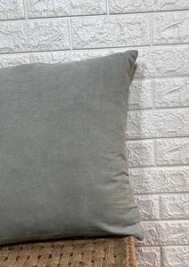 Taie d'oreiller carrée en coton vert uni avec broderie mignonne, lavable, pour hôtel, décoration intérieure - Product Image 5