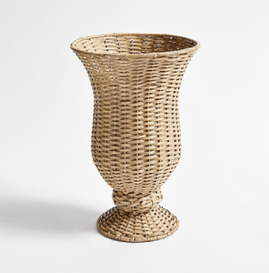 Vase à plantes en rotin tressé à base large et bombée pour les accents végétaux d'intérieur sur table, disponible à prix de gros. - Product Image 3
