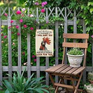 Divertente Targa con Frase 'Non mi irritare' per Amanti dei Polli, Decorazione da Parete per Casa, Fienile e Giardino - Product Image 6