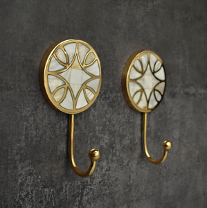 Wholesale Handmade <b>Wall</b> Decorative accessory Handmade Royal Crafts Brass Cabinet Hook Holder Handmade <b>MOP</b> Design - Product Image 1