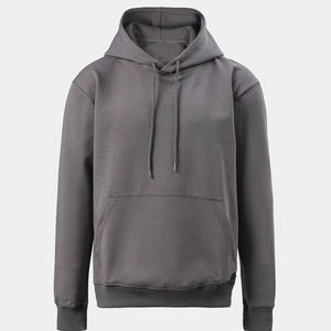 Sweat-shirt à capuche gris pour homme, coupe classique, couleur unie, décontracté, en coton, pour l'automne - Product Image 1
