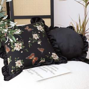 <b>Vintage</b> 45cm Square Embroidered Throw Pillow Decorative Cushion for <b>Sofa</b> <b>Bed</b> Living Room or Home Decor Accent - Product Image 3