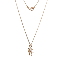 Collar con Colgante de Diamante de Laboratorio Redondo de Diseño Exclusivo, Oro Sólido de 14K y 18K, Joyería Minimalista, Collar con Dije Delicado