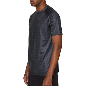 Stylish <b>Men</b> Grey Printed Rash Guard Quick Dry UPF 50 Short Sleeve Sublimation Swim Shirt Performance <b>Top</b> - Product Image 2
