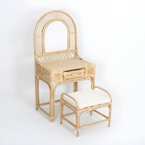 Kids dresser <b>tables</b> rattan <b>dressing</b> <b>table</b> with drawers dress-up play vanity for preschooler - Product Image 2