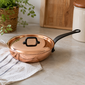 Sartén de Cobre Puro Hecha a Mano con Tapa, Cacerola de Cobre Martillado, Sartén de Cobre, Apta para Inducción, Utensilios de Cocina de Lujo, OEM ODM - Product Image 5