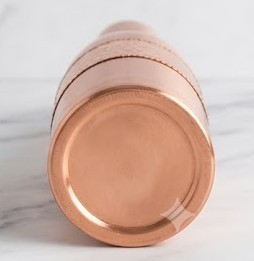 Copper Hammered <b>Flask</b> Minimalist Design Portable Travel <b>Bottle</b> With Lid - Product Image 3