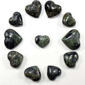 Super calidad a granel Kambaba Jasper tallas de piedras preciosas corazones hinchados Reiki tema cristal ágata grabado Natural estilo mascota - Product Image 3