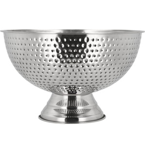 Seau à glace élégant de style vintage en acier inoxydable argenté avec bord festonné pour la décoration de bar à domicile, à prix économique - Product Image 2