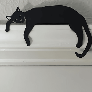 CIFbuy Décoration murale gothique silhouette de chat noir, style vintage bohème, pour cheminée, salon, Halloween, cadeau de porte, TikTok - Product Image 6