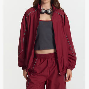 Conjunto Deportivo Unisex Cortavientos de Nailon de Alta Calidad, Chaqueta con Cierre para Correr, Traje de 2 Piezas Resistente al Viento para Otoño, para Hombre y Mujer - Product Image 4