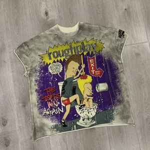 Camiseta sin Mangas de Algodón 100% con Estampado Serigrafiado y Pedrería, Estilo Hip Hop, Lavado Ácido, para Hombre - Product Image 1