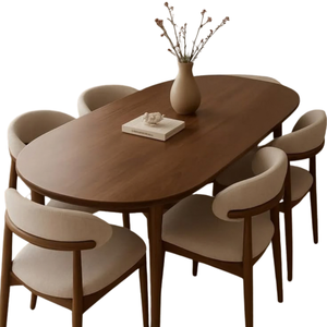 Meubles d'extérieur en bois/aluminium OEM/ODM, ensemble de salle à manger, table et chaises de jardin, 4/6/8 places, design de coussins personnalisés - Product Image 5